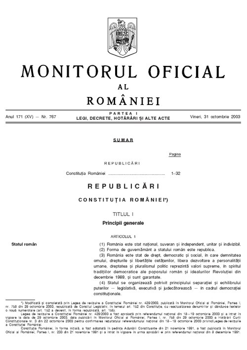 Constitution of Romania